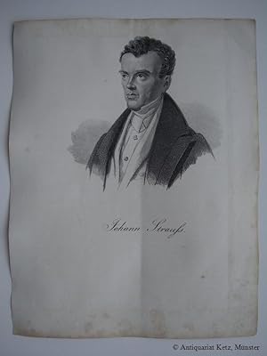 "Johann Strauss". Porträt. Brustbild. Lithographie. Blattgröße: 25 x 20 cm.