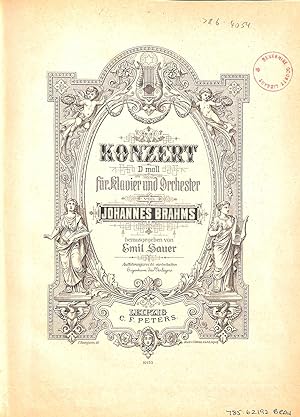 Bild des Verkufers fr Konzert D Moll Fur Klavier und Orchester Von Johannes Brahms Herausgegeben Von Emil Sauer zum Verkauf von WeBuyBooks