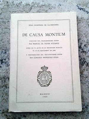 Seller image for DE CAUSA MONTIUM. Discurso. for sale by Itziar Arranz Libros & Dribaslibros