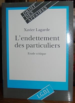 Seller image for L'ENDETTEMENT DES PARTICULIERS. Etude critique for sale by Fbula Libros (Librera Jimnez-Bravo)