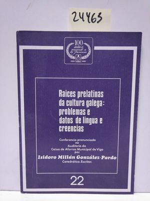 Bild des Verkufers fr RACES PRELATINAS DA CULTURA GALEGA: PROBLEMAS E DATOS DE LINGUA E CREENCIAS zum Verkauf von Librera Circus
