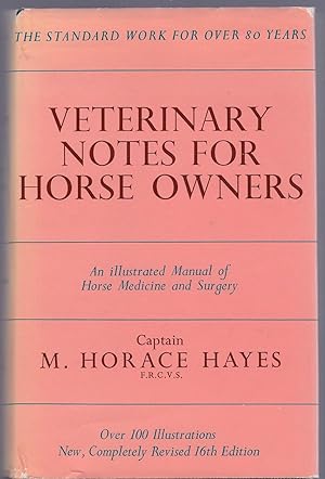 Bild des Verkufers fr VETERINARY NOTES for HORSE OWNERS, HC w/DJ zum Verkauf von Larimar Animal Books