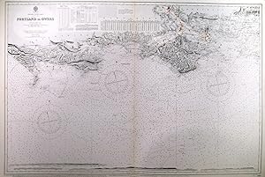 PORTLAND TO OWERS. Large sea chart of the English south coast from Portland to Poole, Isle of W...