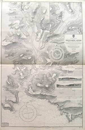 SALCOMBE RIVER . Sea chart of Salcombe River between the Sea and Kingsbridge, surveyed by Command...