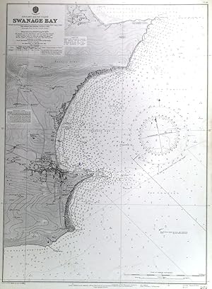SWANAGE BAY. Sea chart of Swanage Bay as surveyed in1908 and now published with corrections by the