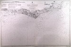 OWERS TO DUNGENESS. Large sea chart of the English south coast from Bognor Regis to Brighton, E...