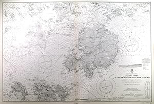SCILLY ISLES ST. MARYS ROAD AND CROW SOUND. Large dtailed sea chart of the Scilly Isles as sur...