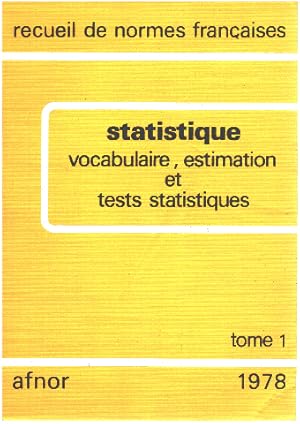 Immagine del venditore per Statistique vocabulaire estimation et tests statitisques / tome 1 venduto da librairie philippe arnaiz