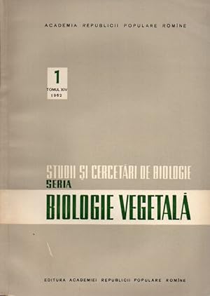 Seria Biologie Vegetala Tomul XIV 1962 Heft 1 bis 3 (3 Hefte)