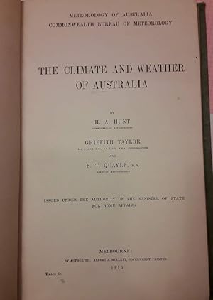 Image du vendeur pour THE CLIMATE AND WEATHER OF AUSTRALIA (1913) mis en vente par Invito alla Lettura