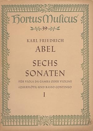 Bild des Verkufers fr Sechs Sonaten fr Viola da Gamba oder Geige (Querflte) und Basso Continuo. 1. zum Verkauf von Versandantiquariat Boller