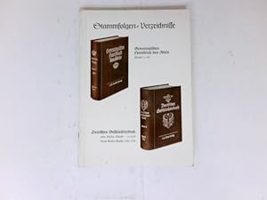 Stammfolgen-Verzeichnisse für das Genealogische Handbuch des Adels, Band 1 - 30, und das Deutsche...