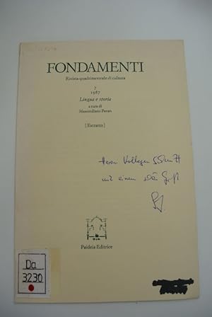 Fra lingua, linguistica e storia (signierter Sonderdruck / signed offprint) (= Sonderdr. aus Fond...