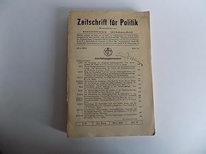 Imagen del vendedor de Zeitschrift fr Politik, Band XXI, Heft 12 vom Mrz 1932: Abrstungsnummer. a la venta por Antiquariat Rolf Bulang