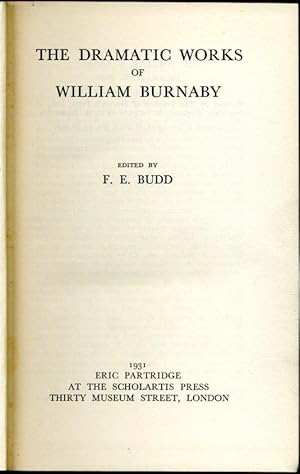 The Dramatic Works of William Burnaby (limited edition)