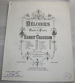 Seller image for Partition - Ernest Chausson / Thophile Gautier - La Dernire Feuille "Mlodies" for sale by Bouquinerie Spia