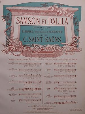 Image du vendeur pour SAINT-SANS Camille Samson et Dalila No 9 Chant Piano ca1900 mis en vente par partitions-anciennes
