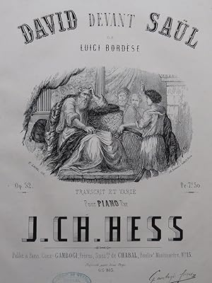 Image du vendeur pour HESS J. Ch. David devant Sal de Luigi Bordse Piano ca1860 mis en vente par partitions-anciennes