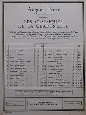 Bild des Verkufers fr GLUCK C. W. Armide Echos de la Naade Piano Clarinette 1950 zum Verkauf von partitions-anciennes