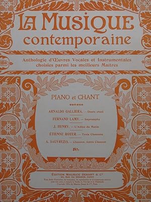 Seller image for GALLIERA LAMY HENRY ROYER SAUVREZIS Pices Chant Piano 1913 for sale by partitions-anciennes