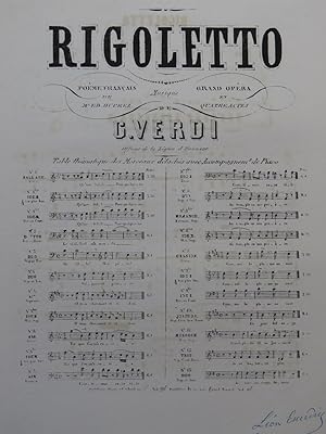 Immagine del venditore per VERDI Giuseppe Rigoletto No 6 Chanson Chant Piano ca1880 venduto da partitions-anciennes