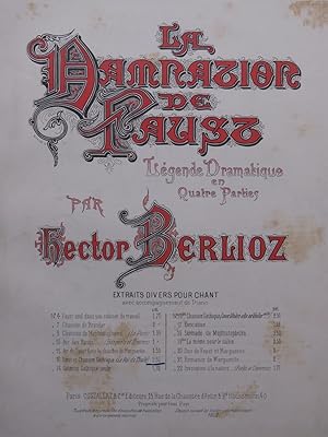 Image du vendeur pour BERLIOZ Hector La Damnation de Faust No 16 Romance Chant Piano 1896 mis en vente par partitions-anciennes