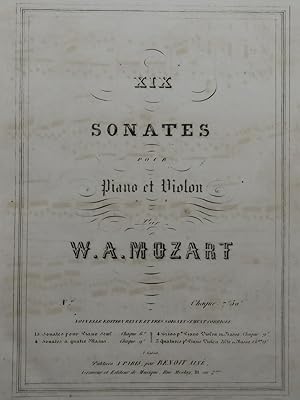 MOZART W. A. 19 Sonates Piano Violon ca1860