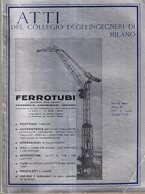 Atti del collegio degli ingegneri di Milano n. 7-8 anno 83 1950