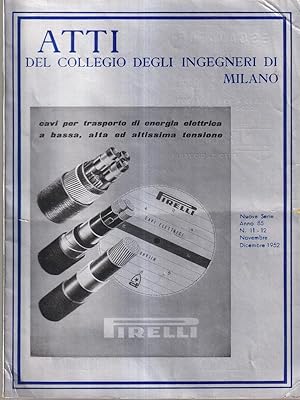 Atti del collegio degli ingegneri di Milano n. 11-12 anno 85