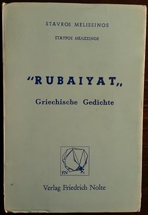 Bild des Verkufers fr Rubaiyat. Griechische Gedichte. zum Verkauf von buch-radel