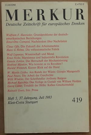 Merkur. Deutsche Zeitschrift für europäisches Denken. Heft 5. 37. Jahrgang. Juli 1983.