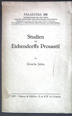 Seller image for Studien zu Eichendorffs Prosastil; Palaestra 206, Untersuchungen und Texte aus der deutschen und englischen Philologie; for sale by books4less (Versandantiquariat Petra Gros GmbH & Co. KG)