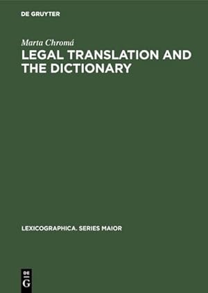 Seller image for Legal Translation and the Dictionary for sale by AHA-BUCH GmbH
