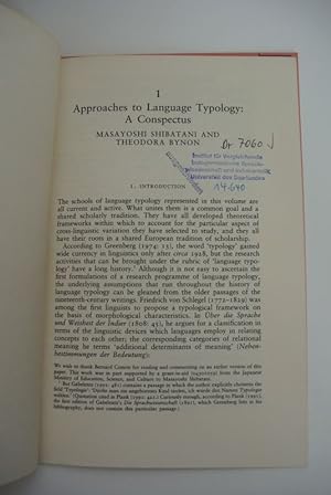 Approaches to Language Typology: A Conspectus. (signiert / signed)
