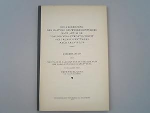 Bild des Verkufers fr Die Abgrenzung der Haftung des Werkeigentmers nach Art. 58 OR von der Verantwortlichkeit des Grundeigentmers nach Art. 679 ZGB. zum Verkauf von Antiquariat Bookfarm