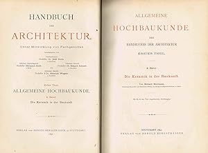 Die Keramik in der Baukunst ( = Handbuch der Architektur - Erster Teil Bd. 4 ) - Originalausgabe ...