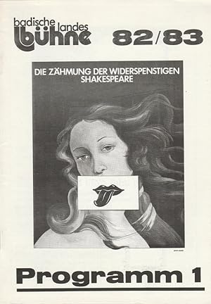 Seller image for Programmheft Shakespeare: Die Zhmung der Widerspenstigen. Spielzeit 1982 / 83 Heft 1 for sale by Programmhefte24 Schauspiel und Musiktheater der letzten 150 Jahre