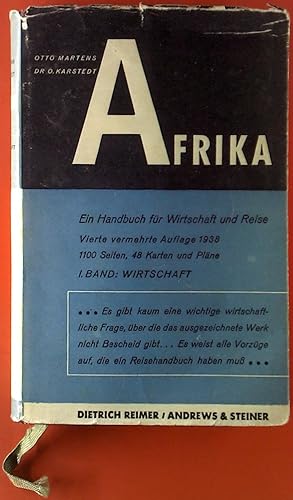 Seller image for Afrika. Ein Handbuch fr Wirtschaft und Reise. I. Band Wirtschaft. for sale by biblion2