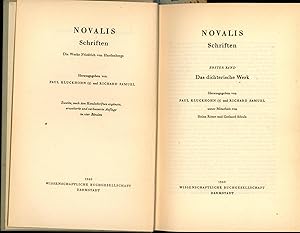 Bild des Verkufers fr Novalis Schriften Erster Band, Das dichterische Werk, zum Verkauf von Antiquariat Kastanienhof