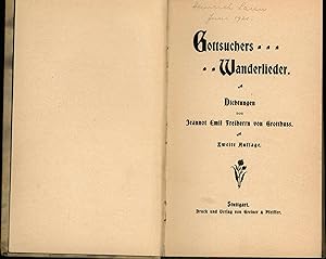 Bild des Verkufers fr Gottsuchers Wanderlieder,Dichtungen, zum Verkauf von Antiquariat Kastanienhof