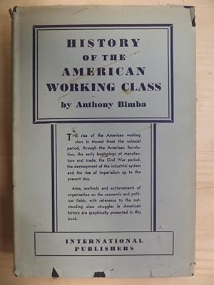 Seller image for History of the American Working Class for sale by Archives Books inc.