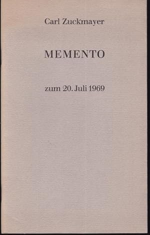 Image du vendeur pour Memento. Zum 20. Juli 1969 mis en vente par Graphem. Kunst- und Buchantiquariat