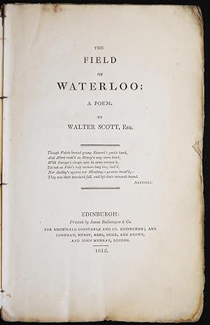 The Field of Waterloo: A Poem by Walter Scott
