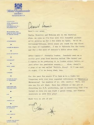 WELLES, ORSON. Typed Letter SIGNED, with a doodle