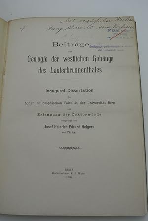Beiträge zur Geologie der westlichen Gehänge des Lauterbrunnenthales.