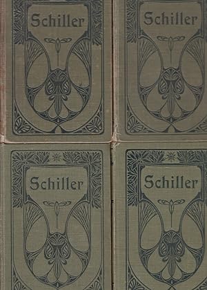 Schillers sämtliche Werke in zwölf Bänden. Vier (4) Bücher. 1 Frontispiz.