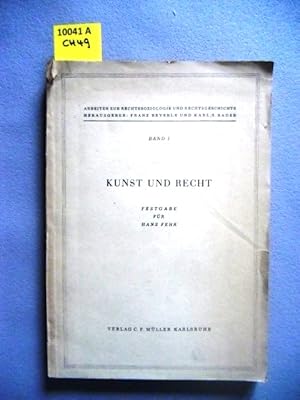 Imagen del vendedor de Kunst und Recht. Festgabe fr Hans Fehr. a la venta por Augusta-Antiquariat GbR