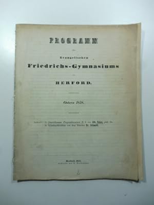 Programm des Evangelischen Friedrichs-Gymnasiums zu Herford