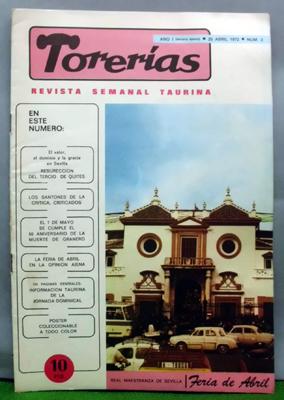 TORERIAS. REVISTA SEMANAL TAURINA. AÑO I TERCERA EPOCA Nº 2 1972
