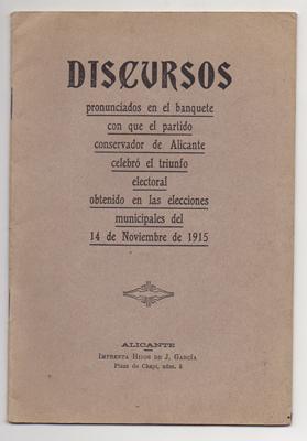 DISCURSOS PARTIDO CONSERVADOR 14 DE NOVIEMBRE 1915.